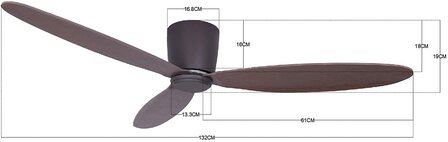 Beacon Airfusion Radar oil rubbed bronze plafondventilator 132 cm