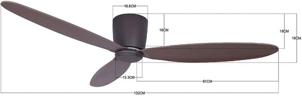 Beacon Airfusion Radar oil rubbed bronze plafondventilator 132 cm