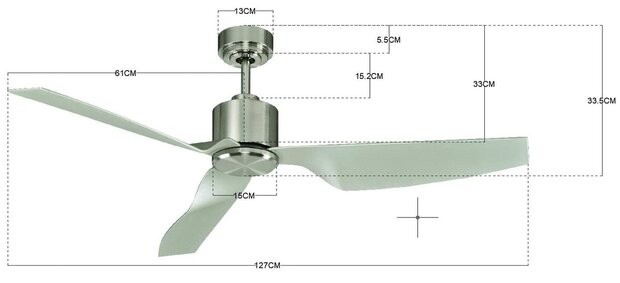 Beacon Airfusion Climate II geborsteld chroom plafondventilator 127 cm